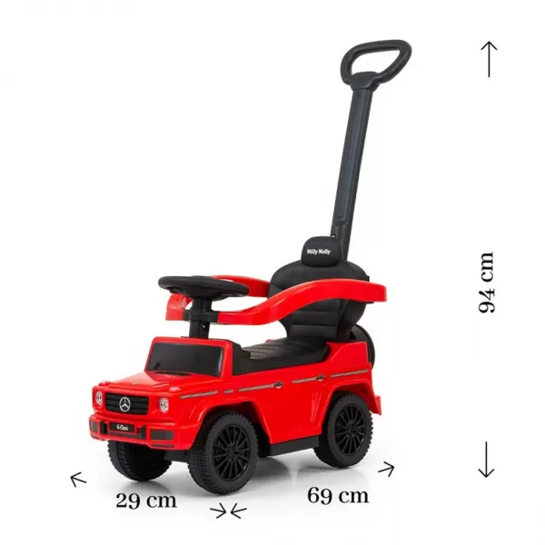 Milly Mally Odrážedlo s vodící tyčí MERCEDES G350d červené