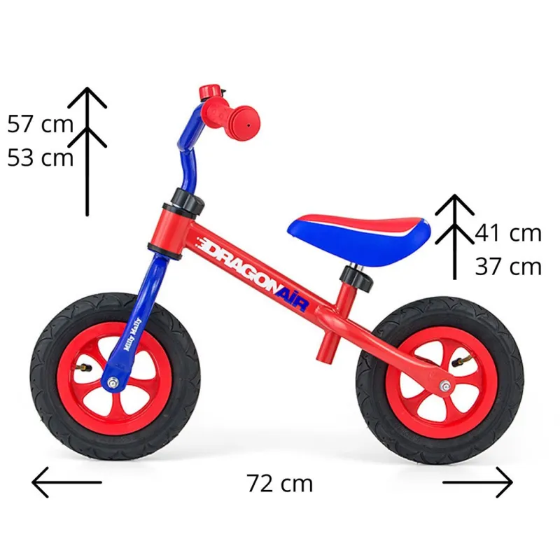 Milly Mally Dětské odrážedlo kolo Dragon Air red-blue