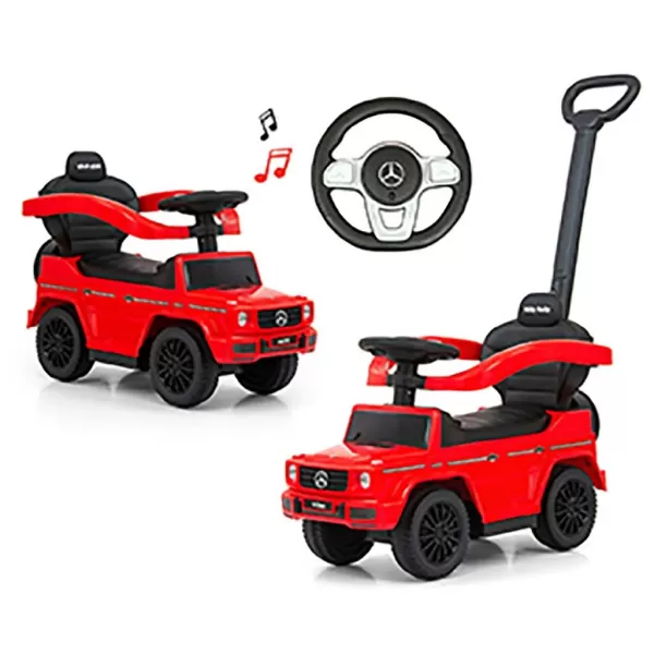 Milly Mally Odrážedlo s vodící tyčí MERCEDES G350d červené