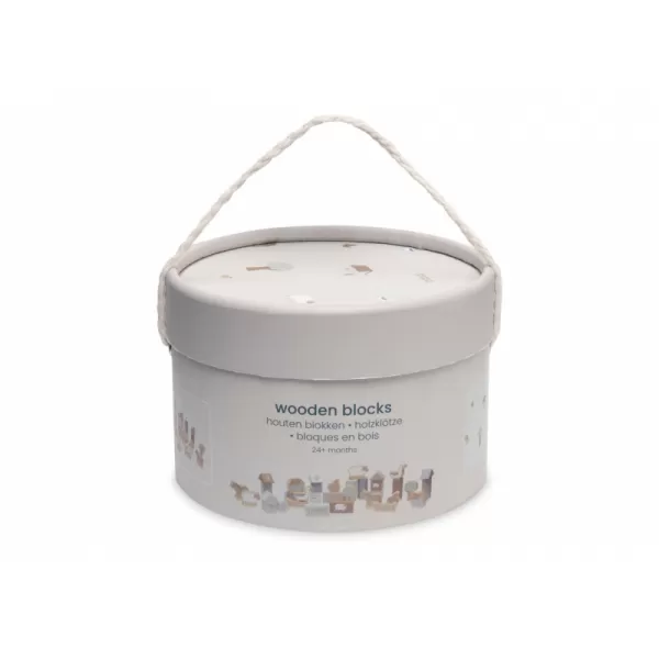 Jollein Kostky dřevěné 34 ks v tubě Farma