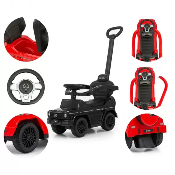 Milly Mally Odrážedlo s vodící tyčí MERCEDES G350d červené