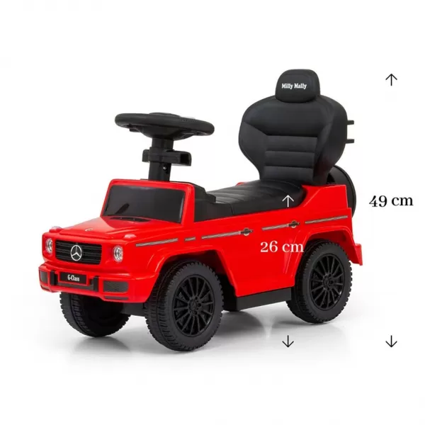 Milly Mally Odrážedlo s vodící tyčí MERCEDES G350d červené