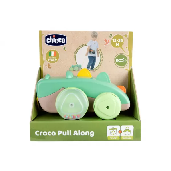 CHICCO Hračka na tahání Krokodýl Eco+ 12m+