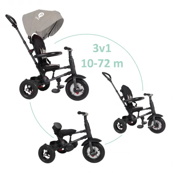 QPLAY Tříkolka Rito air gel (Rubber), věk 10-72 měsíců