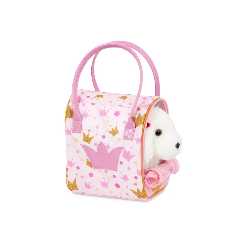 Pucci Pups Pejsek bílý v kabelce Pink Crown Glam Bag