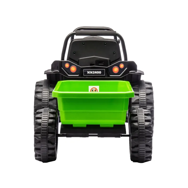 Milly Mally Elektrický traktor s vlečkou Farmer zelený