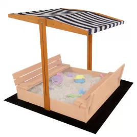 Baby Mix Stříška pro dětské dřevěné pískoviště 120x120 cm modro-bílá