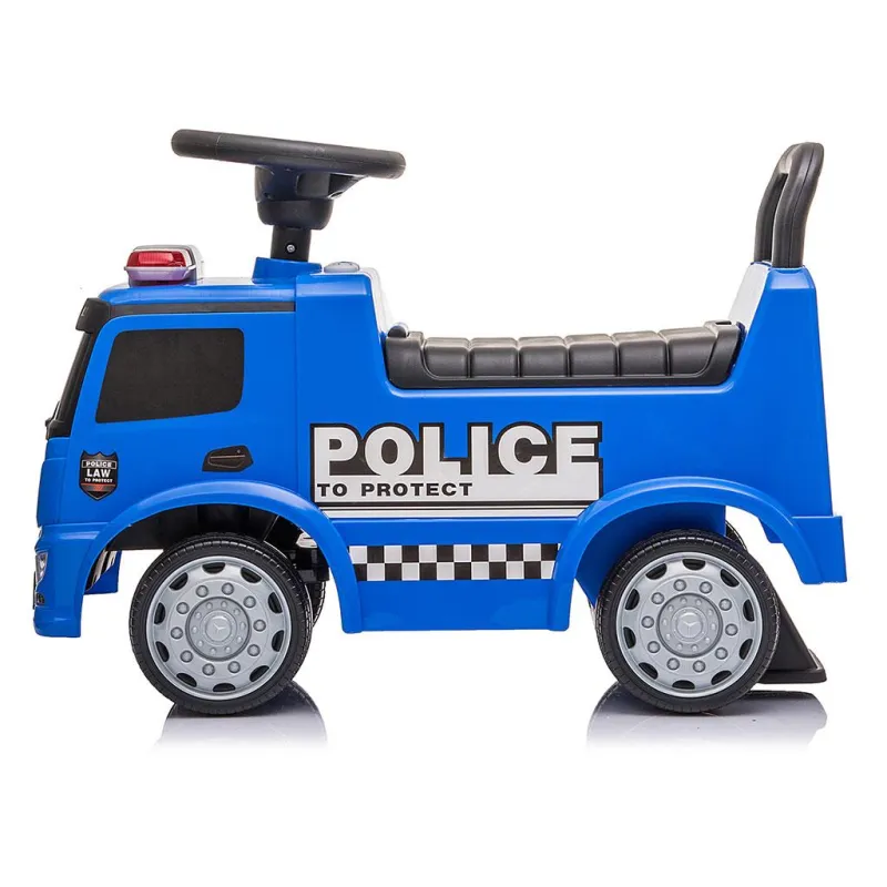 Milly Mally Dětské odrážedlo se zvukem Mercedes POLICE modré