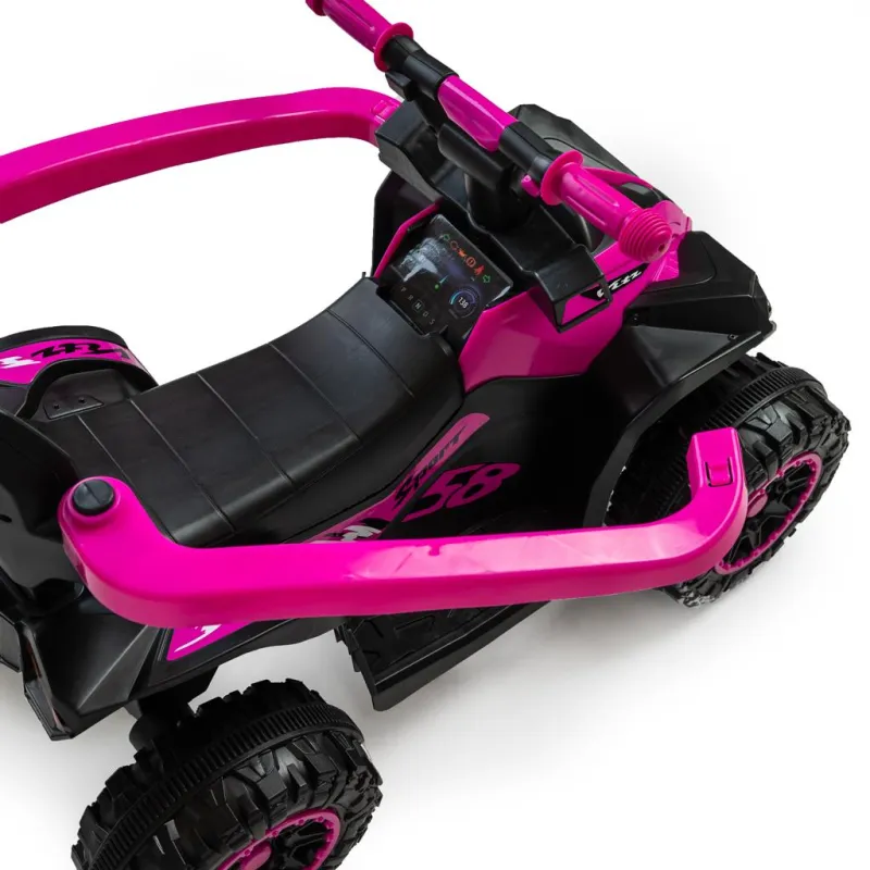 Baby Mix Dětské odrážedlo Mega s vodící tyčí červené