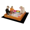Baby Mix Dětské dřevěné pískoviště se stříškou 120x120 cm modro-bílé