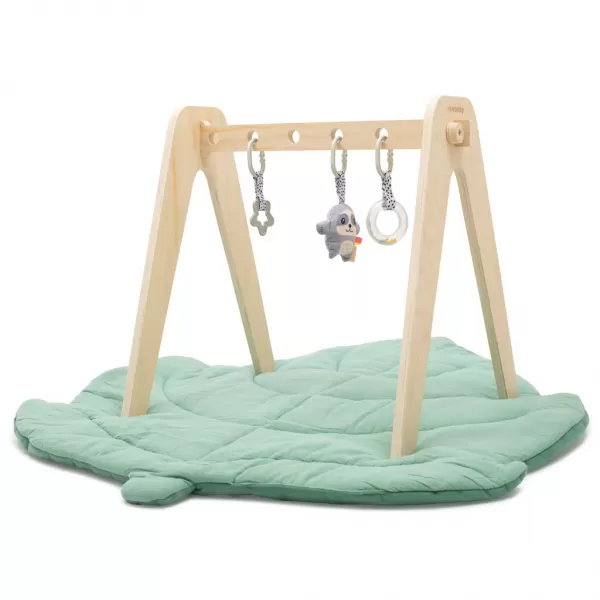 New Baby Dětská edukační dřevěná hrazdička s hračkami