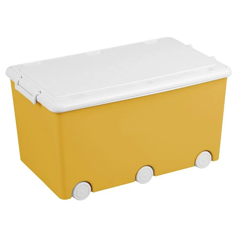 Tega Víceúčelový box na hračky na kolečkách žlutý