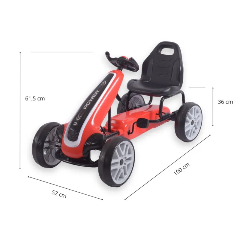 Milly Mally Dětská šlapací motokára Go-kart Power