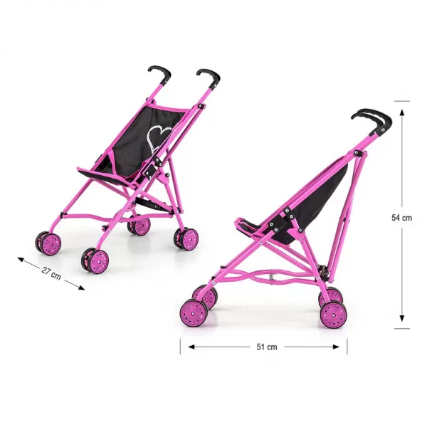 Milly Mally Dětský golfový kočárek pro panenky Julia Prestige Black