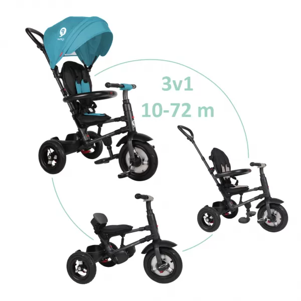 QPLAY Tříkolka Rito air gel (Rubber), věk 10-72 měsíců