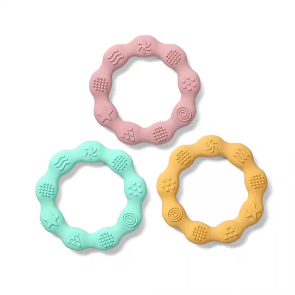 BABYONO Kousátko silikonové Kroužek modré