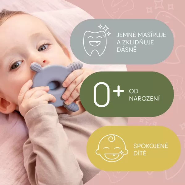 Zopa Silikonové dřevěné kousátko Turtle