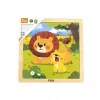 Viga Dřevěné puzzle pro nejmenší 9 ks Lev
