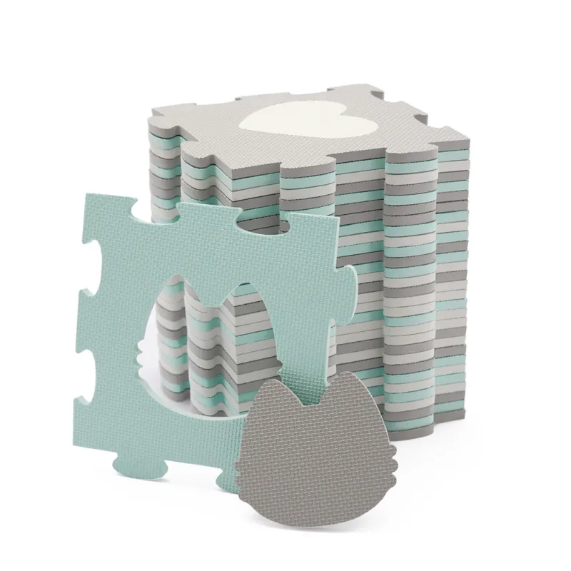 KINDERKRAFT Podložka pěnová puzzle Luno Shapes 185 x 165 cm Mint, 30ks, Premium
