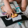 BABYONO Knížka senzorická se zrcadlem látková - Safari 0m+