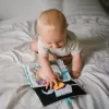 BABYONO Knížka senzorická se zrcadlem látková - Safari 0m+