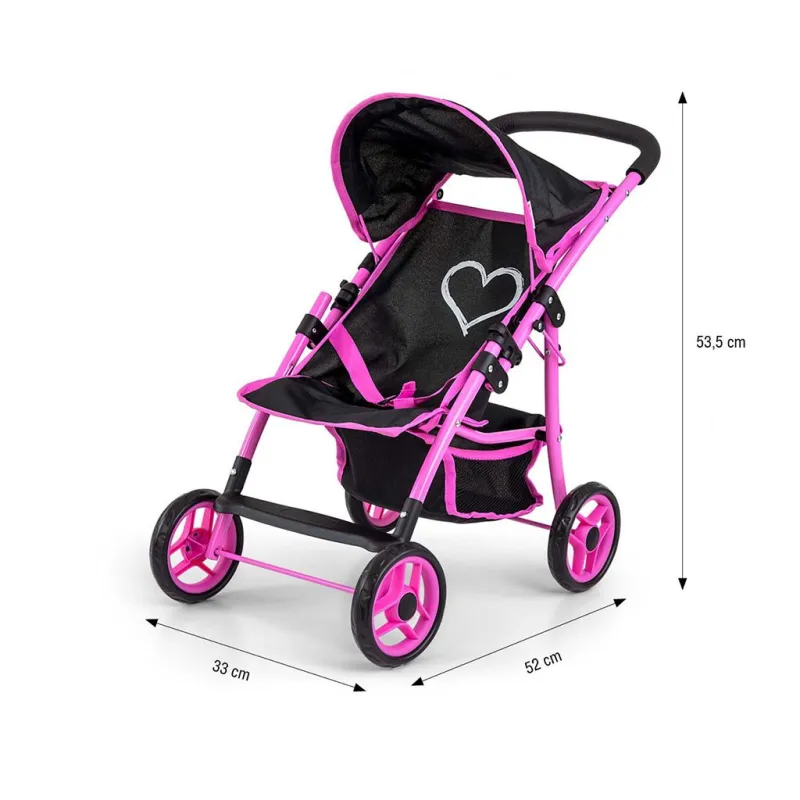 Milly Mally Dětský sportovní kočárek pro panenky Natalie Prestige Black