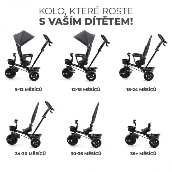 KINDERKRAFT Tříkolka Aveo Malachite Grey