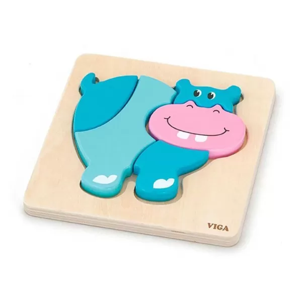 Viga Dřevěné puzzle pro nejmenší Hroch