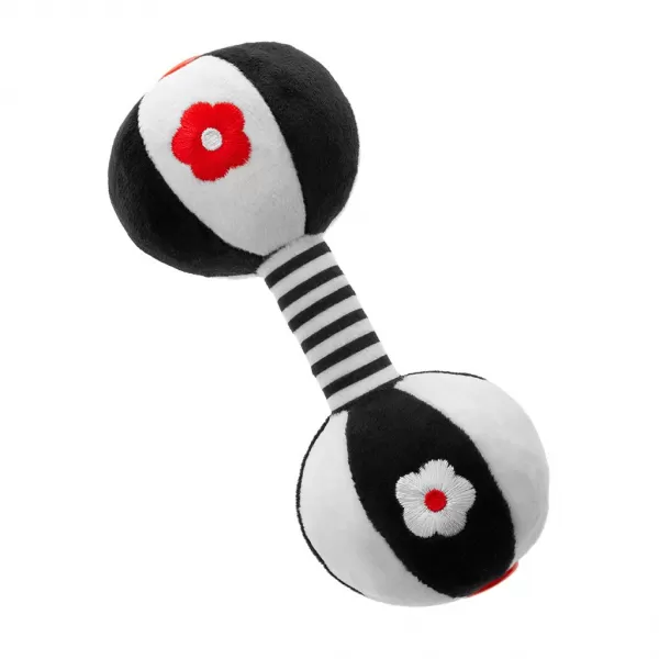 Akuku Dětská senzorická kontrastní hračka s chrastítkem Činka