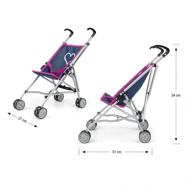 Milly Mally Dětský golfový kočárek pro panenky Julia Prestige Navy