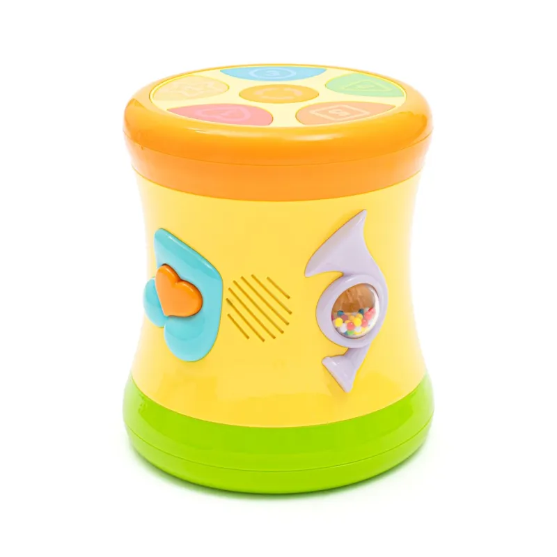 Baby Mix Oboustranný dynamický bubínek žlutý