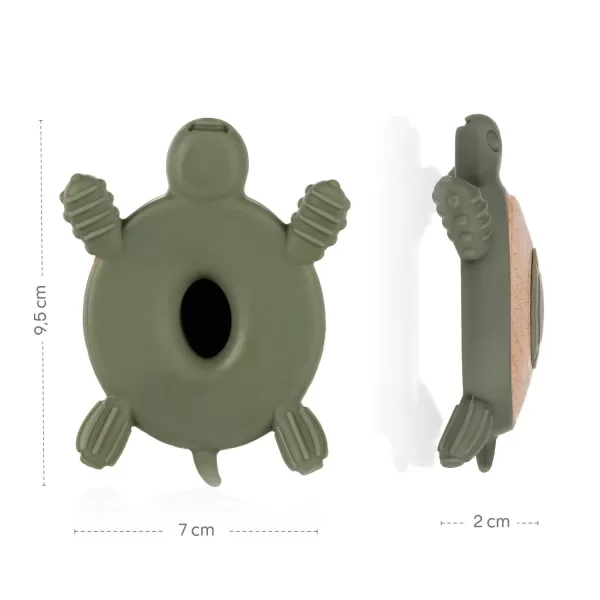 Zopa Silikonové dřevěné kousátko Turtle