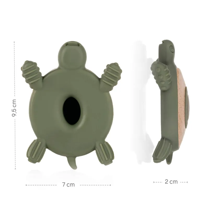 Zopa Silikonové dřevěné kousátko Turtle