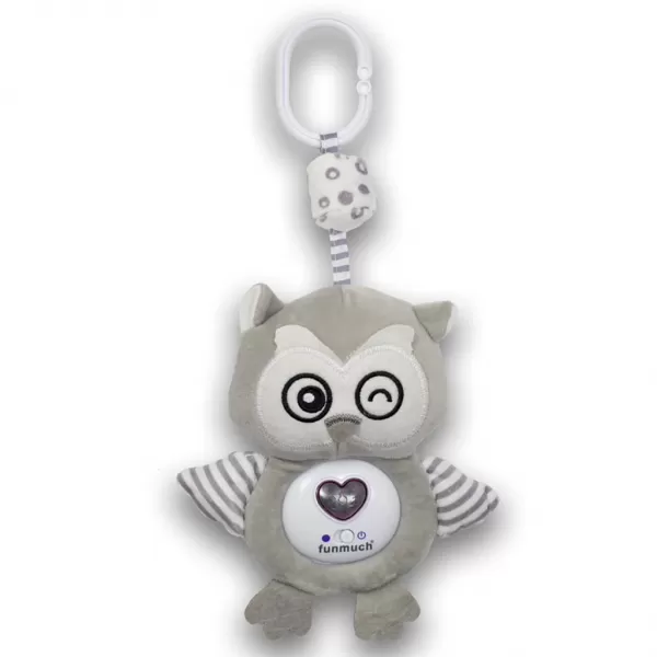 Funmuch Plyšová závěsná hračka sova se světlem a hudbou