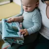 BABYONO Knížka senzorická se zrcadlem látková - Safari 0m+