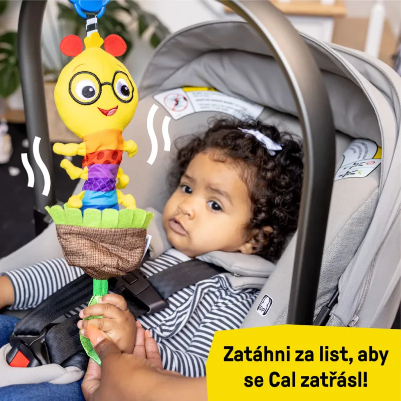BABY EINSTEIN Hračka s chrastítkem natahovací na C kroužku Cal-a-Puller™ 0m+