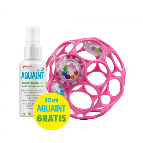 OBALL Hračka Oball RATTLE 10 cm 0m+AQUAINT 100% ekologická čisticí voda 50 ml
