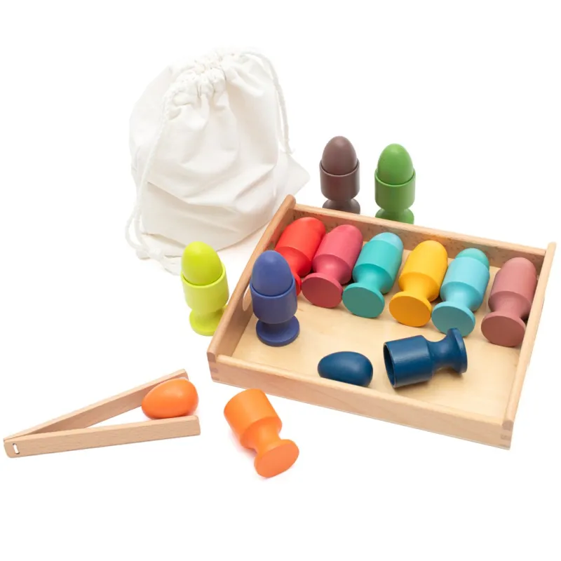 Baby Mix Dřevěná vkládačka vajíčka Montessori