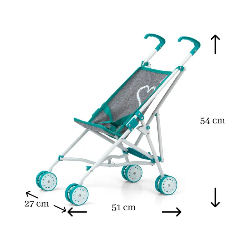 Milly Mally Dětský golfový kočárek pro panenky Julia Prestige Mint