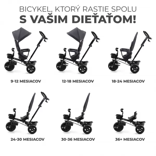 KINDERKRAFT Tříkolka Aveo Malachite Grey