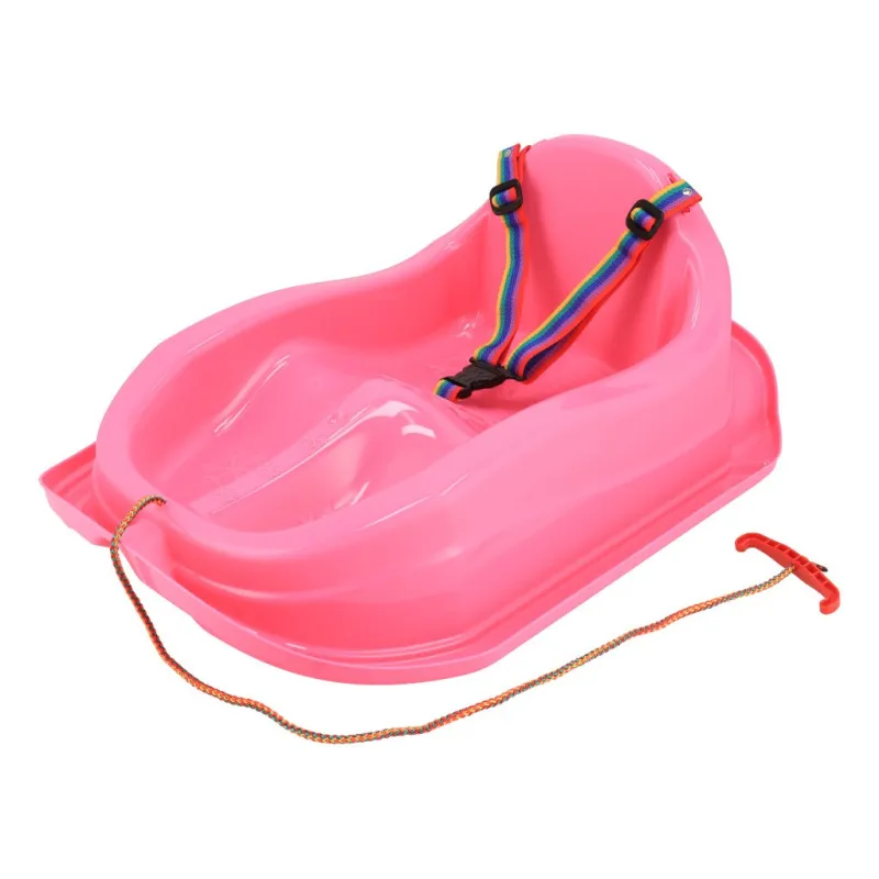 Baby Mix Plastové sáňky s opěradlem MINI růžové