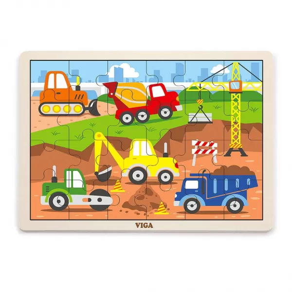 Viga Dětské dřevěné puzzle Stavba