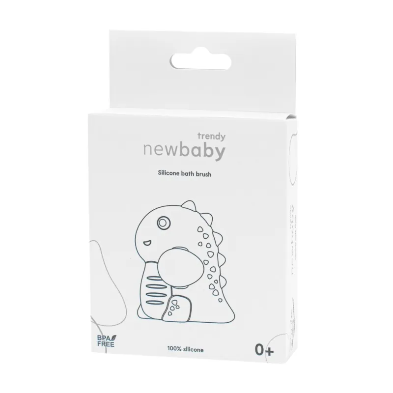 New Baby Dětský silikonový koupelový kartáč modrý