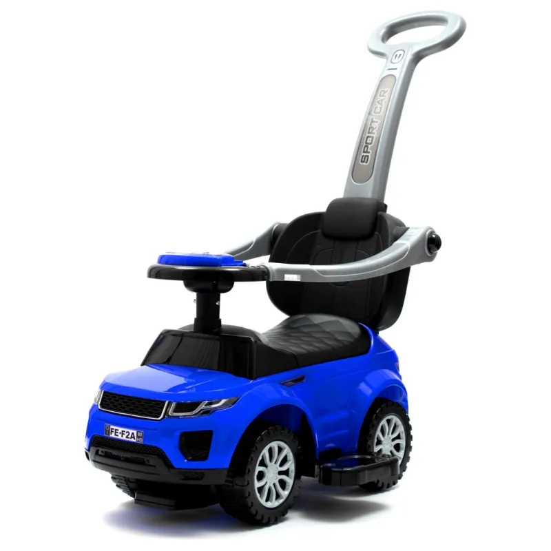 Baby Mix Dětské hrající odrážedlo s vodící tyčí SUV 3v1 modré