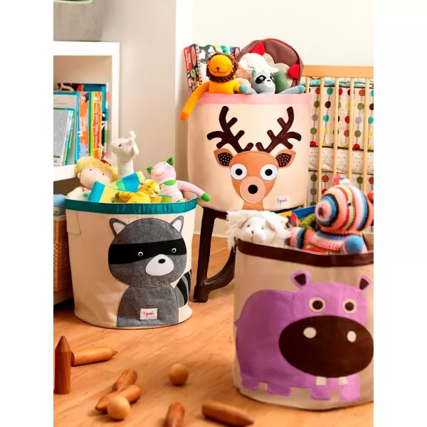 3 SPROUTS Koš na hračky Racoon Gray