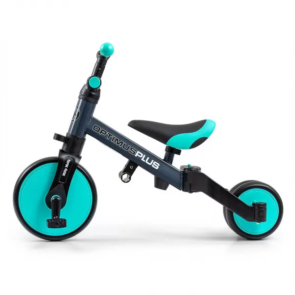Milly Mally Dětská tříkolka 4v1 Optimus Plus s vodící tyčí mint