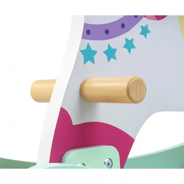 Milly Mally Dřevěný houpací koník s opěradlem Lucky 12 Unicorn