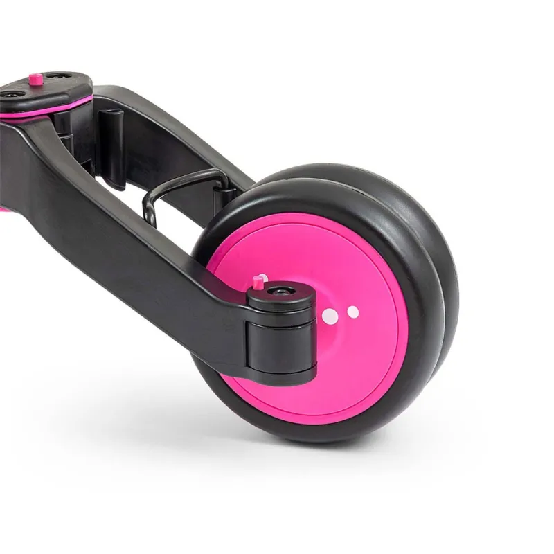 Milly Mally Dětská tříkolka 4v1 Optimus Plus s vodící tyčí pink