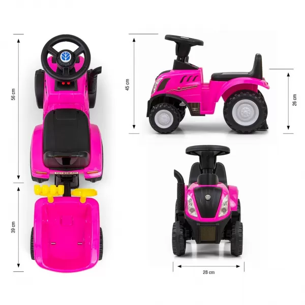 Milly Mally Odrážedlo NEW HOLLAND T7 TRAKTOR růžové