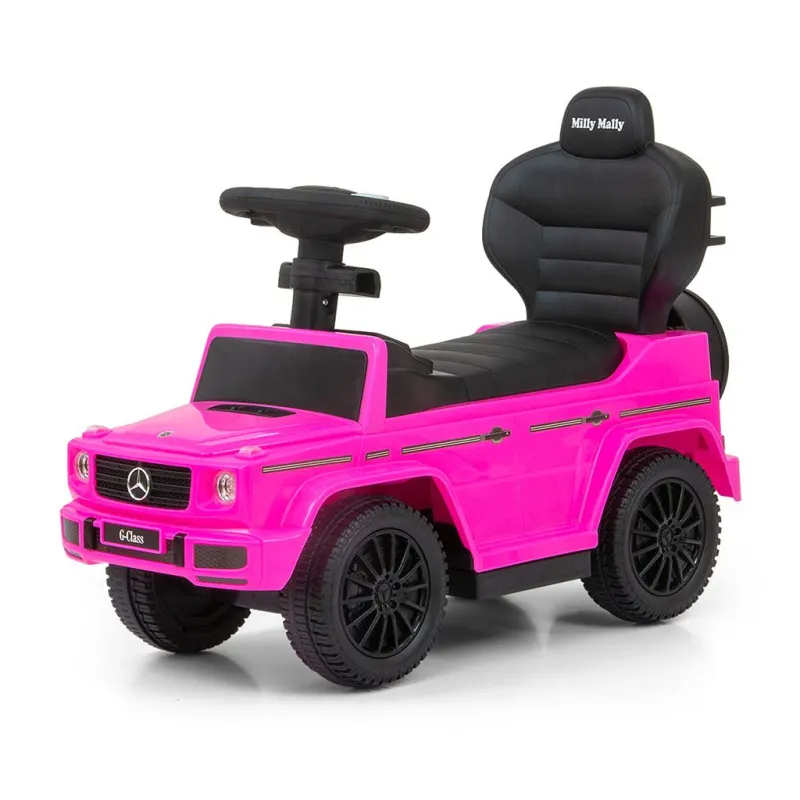 Milly Mally Odrážedlo s vodící tyčí MERCEDES G350d růžové